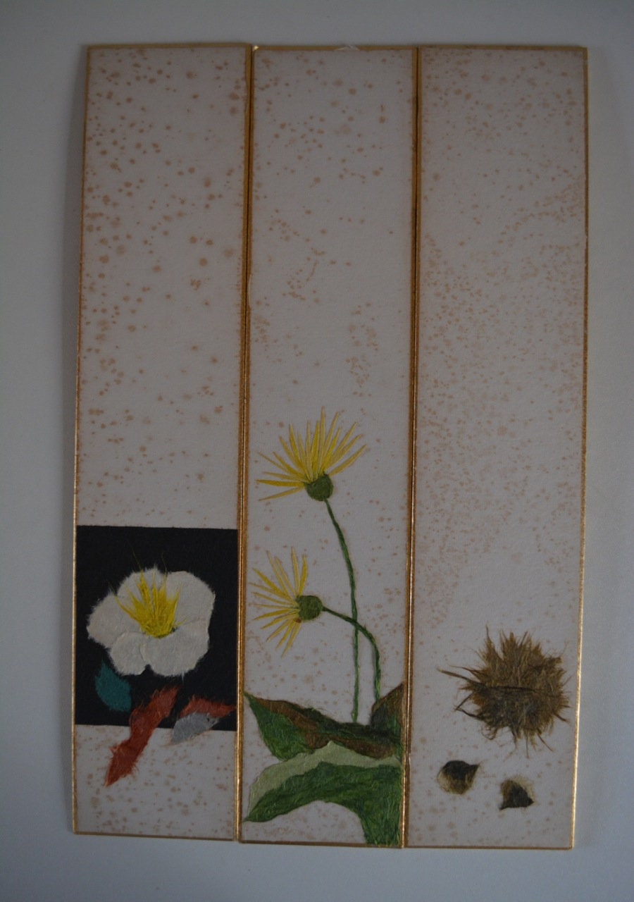 Wall Hangings Home Décor Torn-paper Art on a Shikishi Board Japanese ...