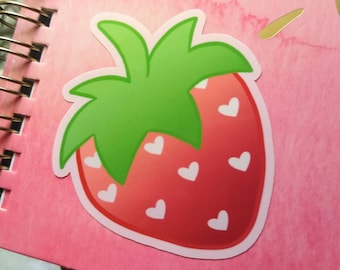 Strawberry Heart Seed Sticker