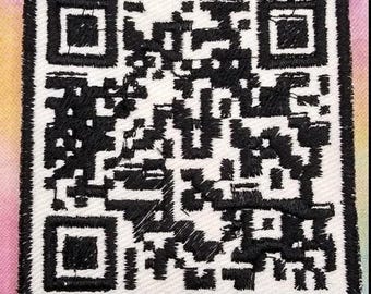 Custom Embroidered QR Code Patch (REALLY SCANS!!)