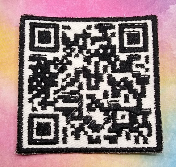 Qr Code Patch Never Gonna Give You Up Etsy