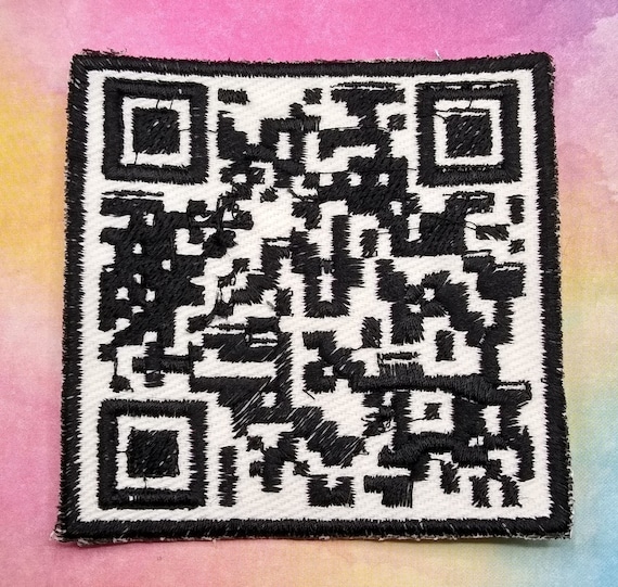 Qr Code Patch Never Gonna Give You Up Etsy