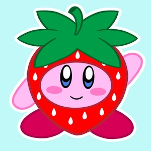 Strawberry Pink Puffball Sticker