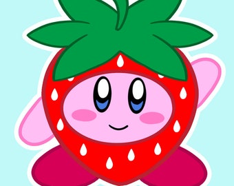 Strawberry Pink Puffball Sticker