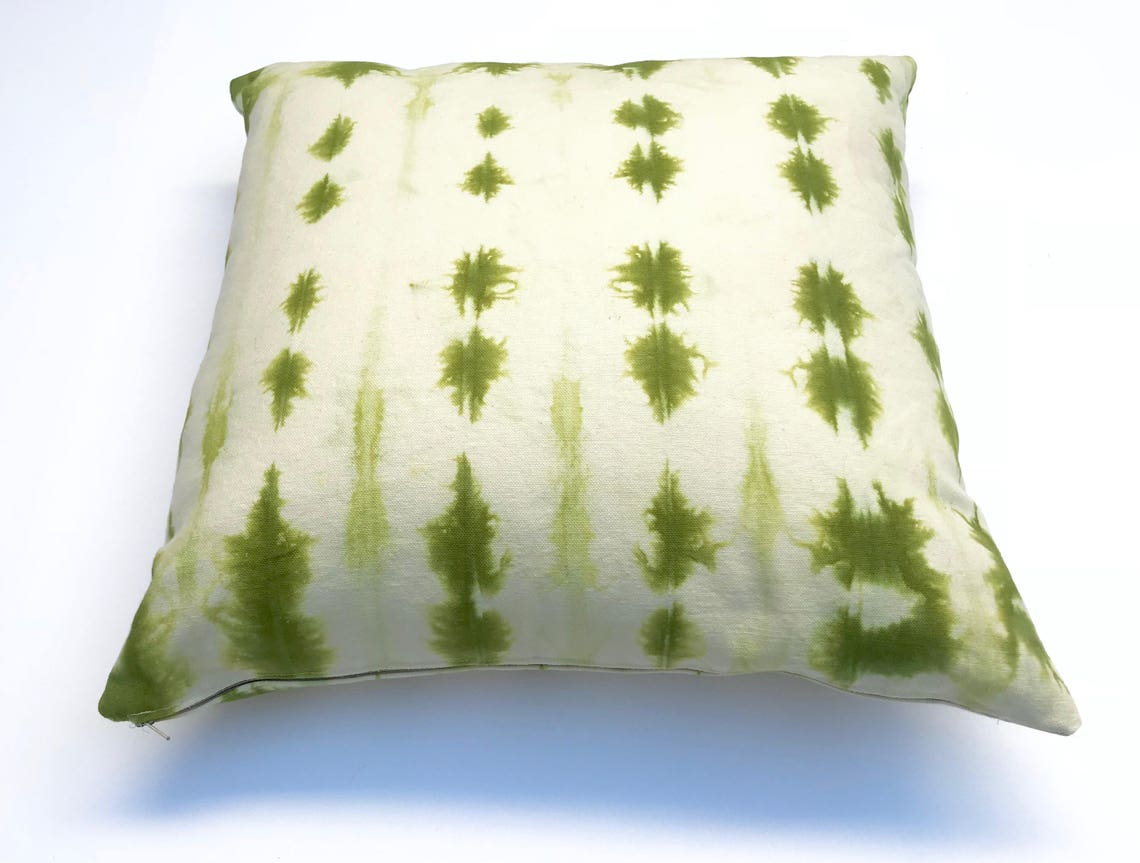 Tie Dyed Avocado Green Pillow Cover 20 X 20 Greenery Hand Dyed Etsy