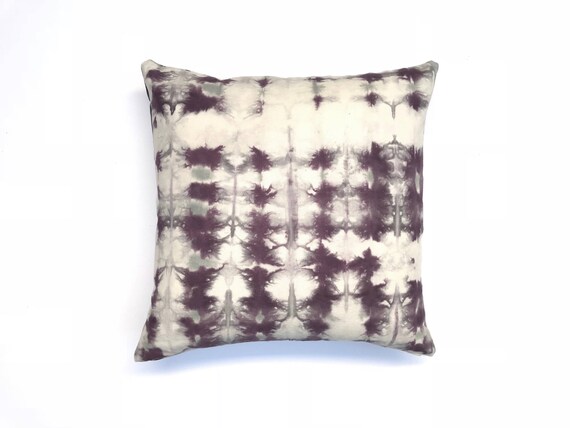 Tie Dyed Black Cherry Grey Pillow Cover Pillow cover gray tie dye printed boho