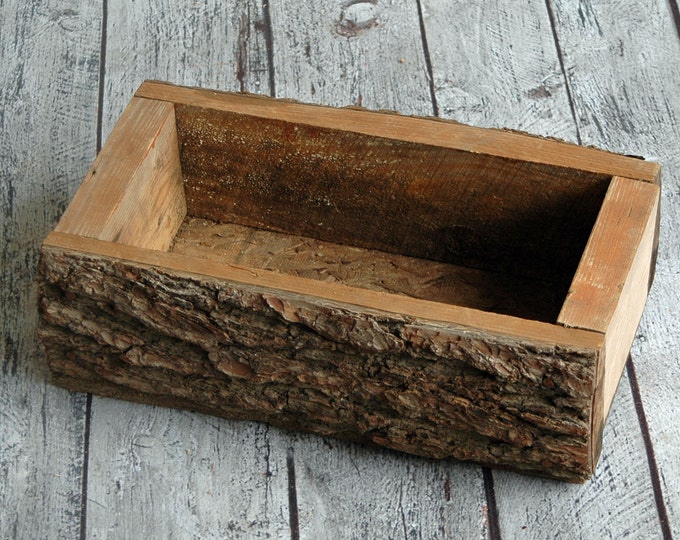 Rustic Wood Log Planter - Etsy