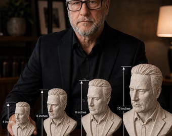 Custom 3D Photo Bust, Personalized Human or Pet Statue, Memorial Keepsake