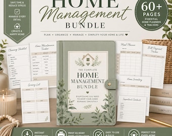 Home Management Planner Bundle | Maintenance, Cleaning, Repair Log (PDF)