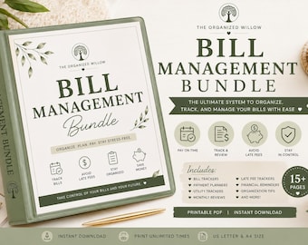 Rechnungs-Lösungs-Bundle | Ausdruckbar Geld Organizer, Tracker, Log (Instant Download)