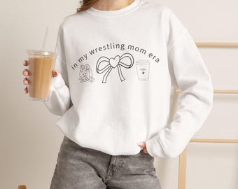 Wrestling Mom Era Sweatshirt, weicher Rundhalsausschnitt mit minimalistischem Design