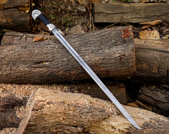 Handmade Damascus Steel Sword Collectible sword Artison Decor Best Gift With Leather Sheath
