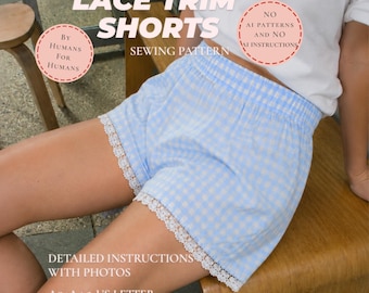 Patrón de costura para shorts con encaje – PDF para principiantes (descarga gratuita)