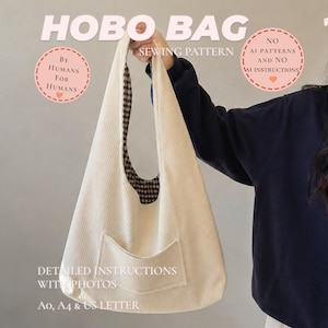 Patron de couture pour sac hobo souple – Sac cabas bohème facile à débuter (patron de couture PDF à télécharger)