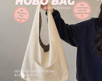 Patrón de costura para bolso hobo holgado – Bolso boho ideal para principiantes (Descarga del patrón de costura en PDF)