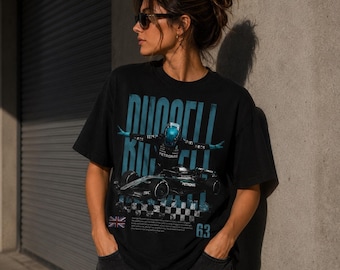 George Russell 63 Racing Shirt - Vintage Motorsport Graphic Tee - Retro British Driver Fan Top - Sunday Gameday Apparel