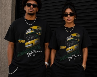 Ayrton Senna Helmet Racing graphic T-shirt | Legendary F1 driver design
