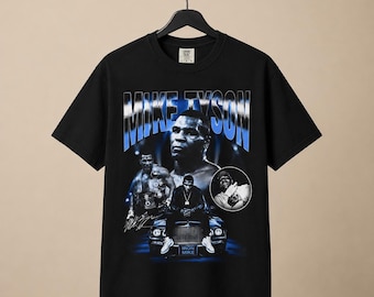 Mike Tyson Retro Boxing Collage T-Shirt | Vintage Iron Mike Fight Shirt, Black Tee
