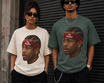 Allen Iverson Vintage T-Shirt | Graphic Face Tee, NBA Shirt, Basketball Shirt