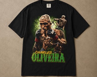 Charles Oliveira MMA Fighter T-Shirt | Brazilian Lightweight Octagon Graphic Tee