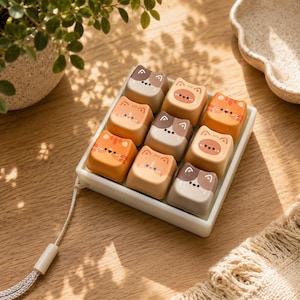 Portachiavi antistress a forma di gatto, simpatico clicker ASMR, giocattolo antistress da scrivania, elemento decorativo per la scrivania, regalo per ufficio, regalo per bambini