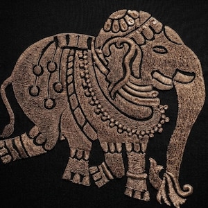 Ethnic Elephant Embroidery Patch, Animal Applique Motif for Jackets, Kurtis