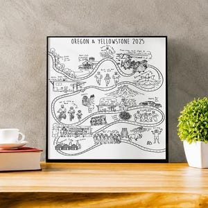 Custom Travel Map | Personalized Journey Line Art | Family Vacation Memory Gift | Birthday Present for Friend | Life Story Artwork