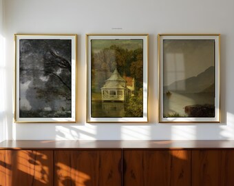 Antique Landscape Gallery Wall Set of 3: Corot, Constable, Kensett (Printable Digital Download)