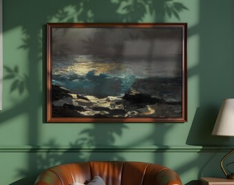Winslow Homer Moonlight Wood Island Light: Vintage Seascape Wall Art (Printable Digital Download)