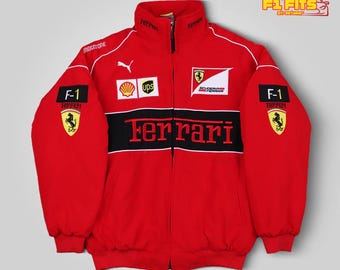 Vintage F1 bestickte rote Ferrari-Rennjacke