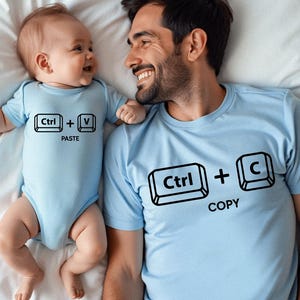 Dad and Baby Matching Bella Canvas Shirt, Ctrl C Ctrl V Copy Paste Outfit, Father Baby Matching Set