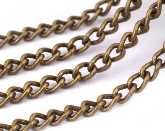 Wholesale 5 Meters 3mm Antique Bronze Twist Chain In Brass, Brass Chain, Pendant Chain, Jewelry Chain, Extension Chain, Tail Chain,37