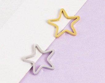 10Pcs 15mm Stainless Steel Star Charm Pendants, Star DIY Jewelry Supplies, Stainless Steel DIY Jewelry, J623