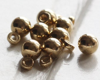 3.8mm Single Hole Brass Round Bead,Raw Brass Ball Beads,Raw brass beads,Metal beads,Raw brass Round Ball Charm Pendants,Jewelry Supplies,339