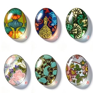 Vintage bloemen cabochons, transparante glazen camee met platte achterkant voor doe-het-zelf sieraden maken, handgemaakte koepel cabochons, ovale glazen cabochons