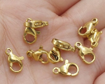 20pcs 9mm / 10mm Stainless Steel Lobster Clasp Claw Clasps Bracelet Necklace Finding Jewelry Supplies, Trigger Clasps, Necklace Clasps，BU440