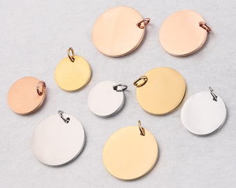 10pcs Double Mirror Polid Round Tag, Stamping Blank Round Disc pendentif, Stainless Steel DIY Supplies, Highly Polished jewelry blanks, JM3