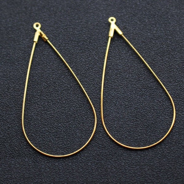 20pcs cadre en laiton boucles d’oreilles fil - fil d’oreille en forme de goutte en laiton brut - pendentif - fil géométrique lien connecteur - APPRETS-fournitures de bijoux, 142