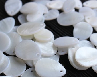 20pcs White Mother Of Pearl Teardrop Pendant,Natural Mother Of  Pearl Beads,Teardrop Shell Pendant,White Shell Beads DIY, Jewelry Making, 12