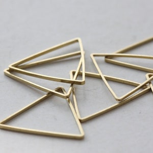 26x1mm No Hole Raw Brass Hollow Triangle Pendants Charms, Raw Brass Findings, Brass Wire Frame, Geometric Findings, Jewelry Supplies, 77