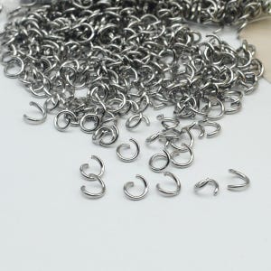 100pcs Stainless Steel Jump Rings, Open Jump Ring, Adjustable Rings, Split Jump Rings Connectors Rings Jumprings For Jewelry Finding Making Steel Color
