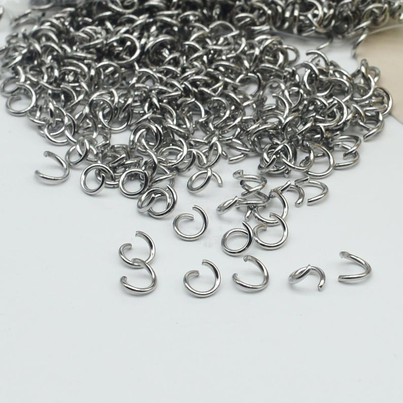 100pcs Stainless Steel Jump Rings, Open Jump Ring, Adjustable Rings, Split Jump Rings Connectors Rings Jumprings For Jewelry Finding Making Steel Color