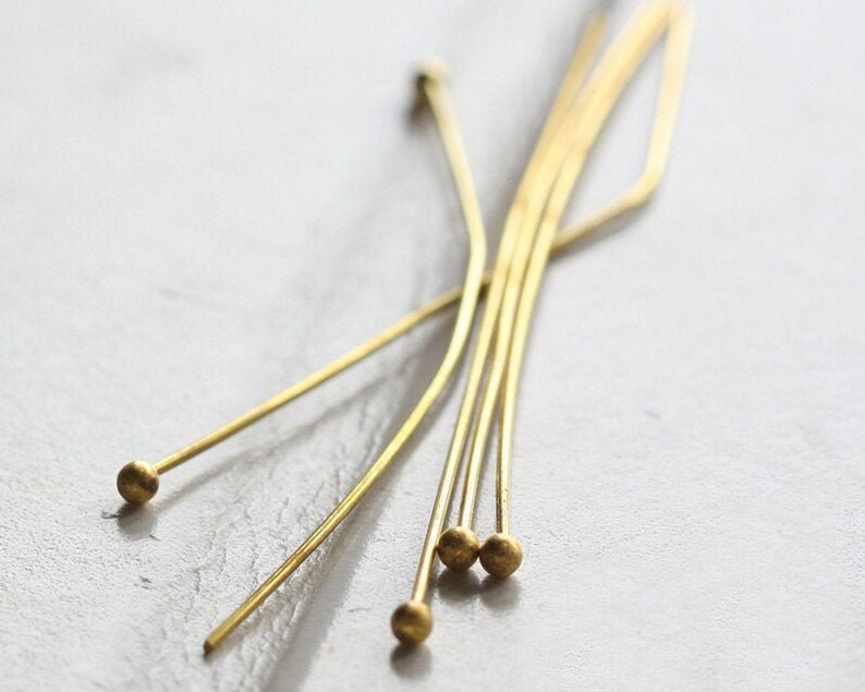 200pcs Raw Brass 2mm Ball End Head Pins 50mm Long Ball Pin Etsy