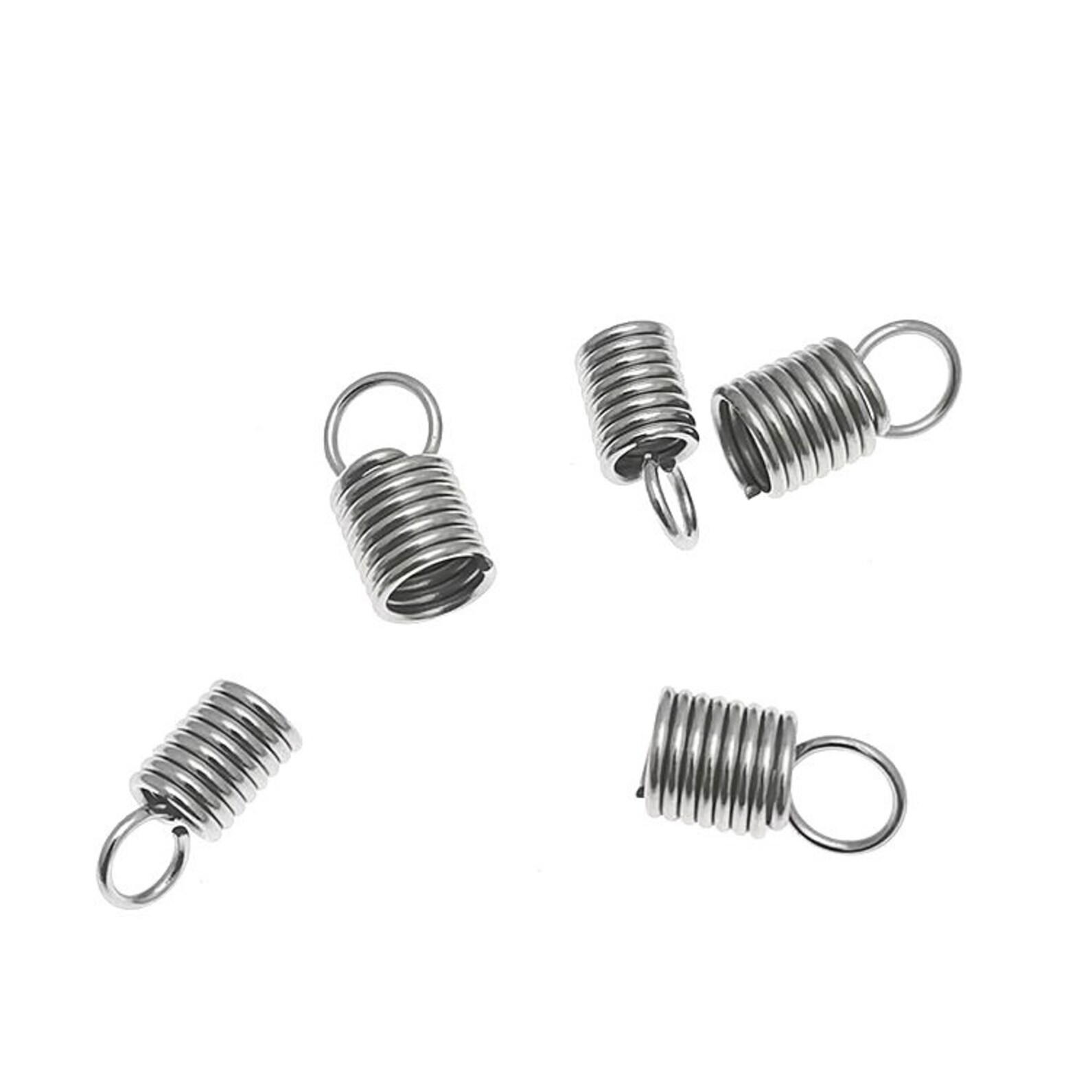 100pcs Stainless Steel Cord Ends Stainless Steel Spring Coil Etsy
