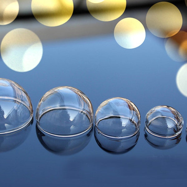 5 Stück Glas Halbkugel Bubble Dome Hohlglas Halskette Anhänger (Mini Glasabdeckung Kristallkugel, Halbkugel, Glasflasche, getrocknete Glaskugel)