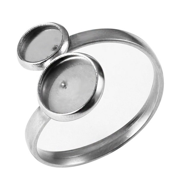 20pcs Stainless Steel Ring, Adjustable Ring Blanks, Stainless Steel Ring Base, Ring Base Tray DIY material Jewelry Making Accessories, BU791