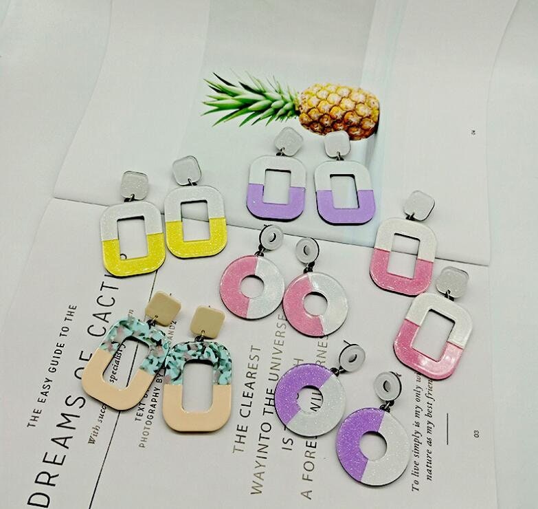 6pcs Square/ Round Shape Acrylic Acetate Summer Colorful | Etsy
