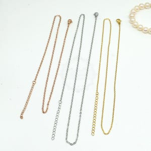5 Stück Edelstahl Kabel Ketten Halskette, Masse Kette, fertige Kette Halskette, Karabinerverschluss Kabel Gliederkette, Großhandel Ketten, BU425-45 cm