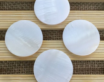 10pcs 14-40mm Mother Of Pearl Round Pendant, Natural White Mother Of  Pearl Beads, Shell Pendant, White Shell Beads DIY, Jewelry Making
