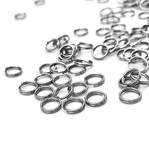 200pcs Stainless Steel Split Rings, Double Rings, Split Jump Rings, Bulk Jewelry Making Supplies, 5mm / 6mm / 7mm / 8mm / 10mm / 12mm, BU615