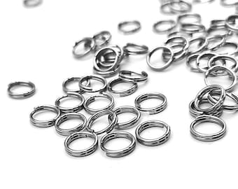 200pcs stainless steel split ringen, dubbele ringen, split jump ringen, bulk sieraden maken leveringen, 5mm / 6mm / 7mm / 8mm / 10mm / 12mm, BU615